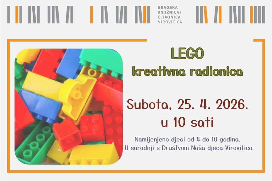 LEGO druženje: radionica – Subota, 25. 4. 2026. u 10 sati