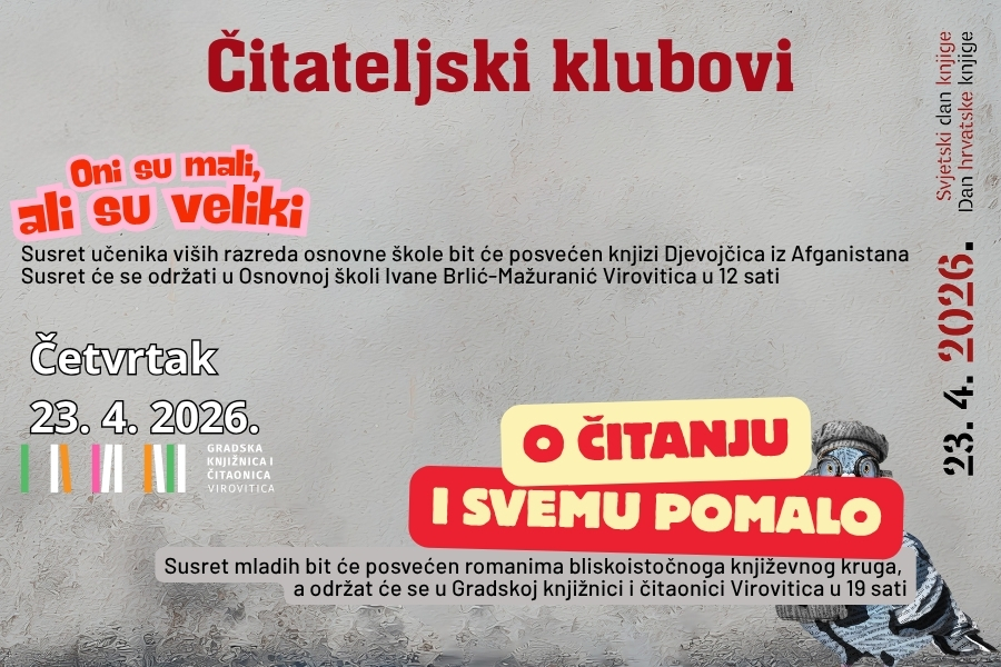 Susreti čitateljskih klubova – Četvrtak, 23. 4. 2026.