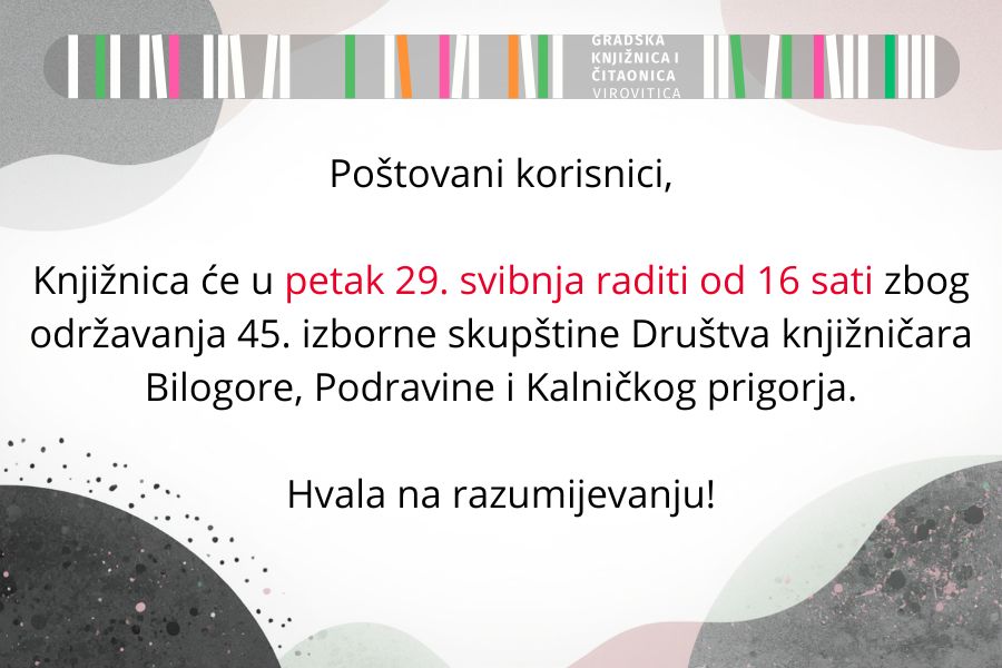 Obavijest o radnom vremenu u petak 29. svibnja