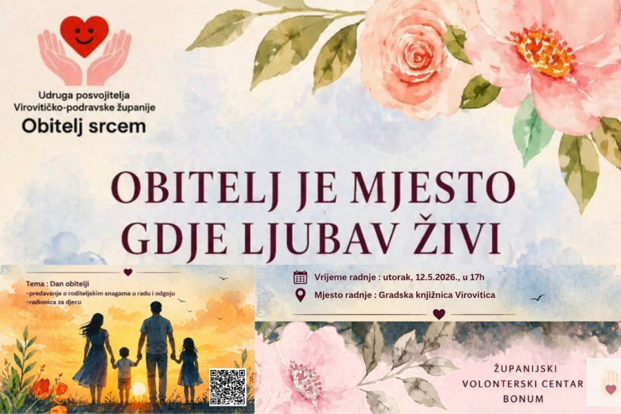 Predavanje i radionica: Obitelj je mjesto gdje ljubav živi, u utorak 12.5. u 17 sati