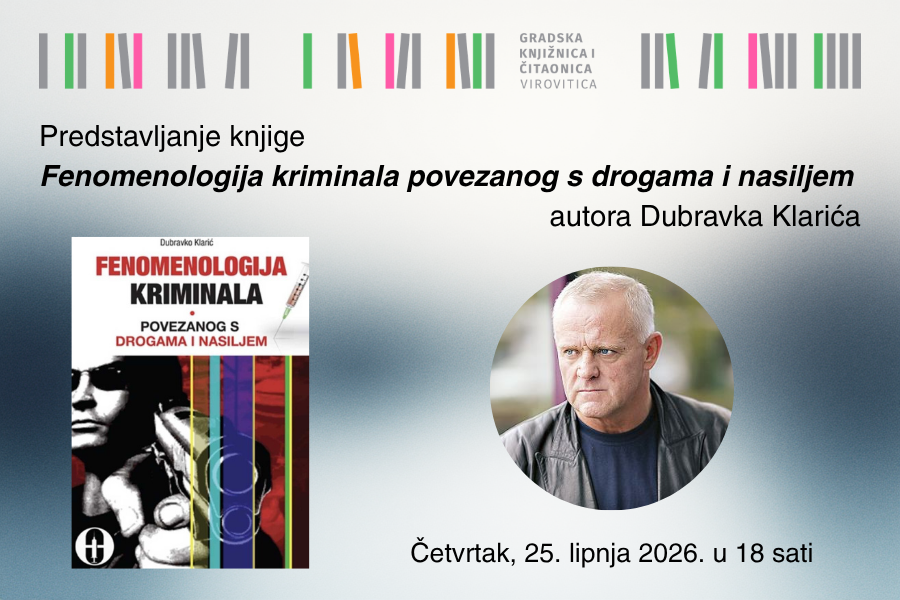 Predstavljanje knjige ‘Fenomenologija kriminala povezanog s drogama i nasiljem’ – Četvrtak, 25. lipnja u 18 sati