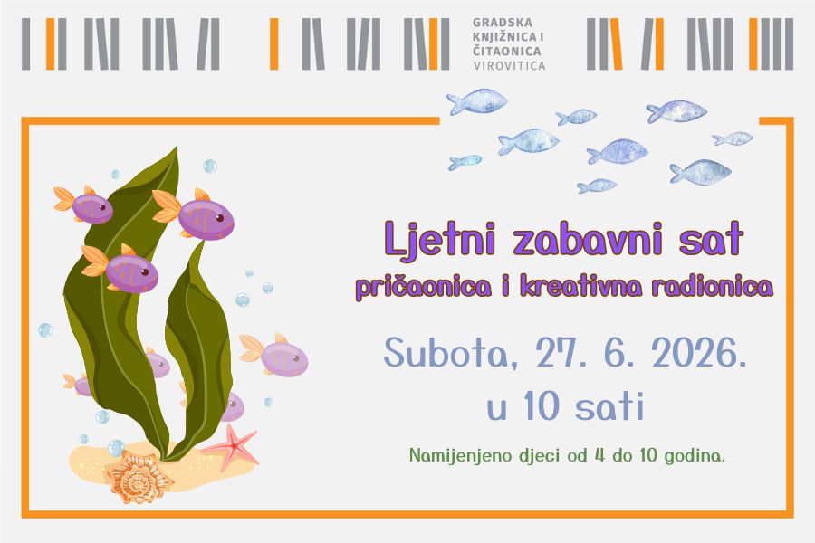 Ljetni zabavni sat: kreativna radionica i pričaonica – Subota, 27. 6. u 10 sati
