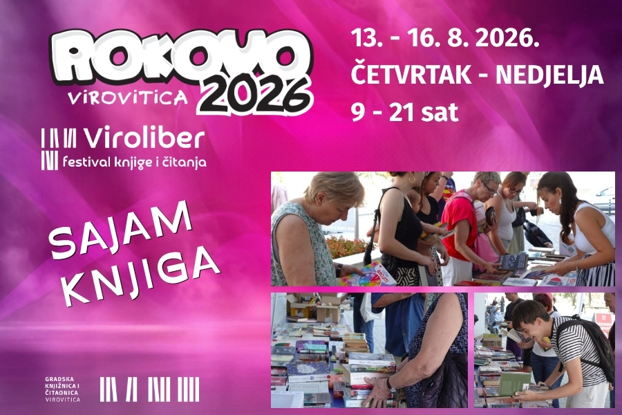 Sajam knjiga Viroliber – 13. – 16. kolovoza od 9 do 21 sat