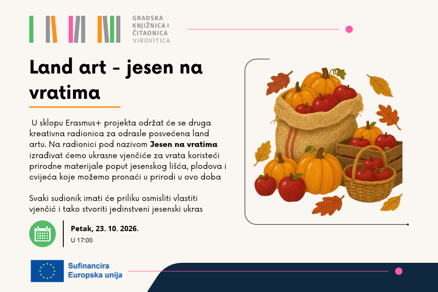 Land art radionica: Jesen na vratima – Petak, 23. 10. u 17 sati
