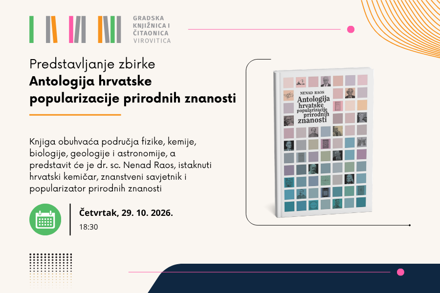 Antologija hrvatske popularizacije prirodnih znanosti – Nenad Raos – Četvrtak, 29. 10. u 18:30