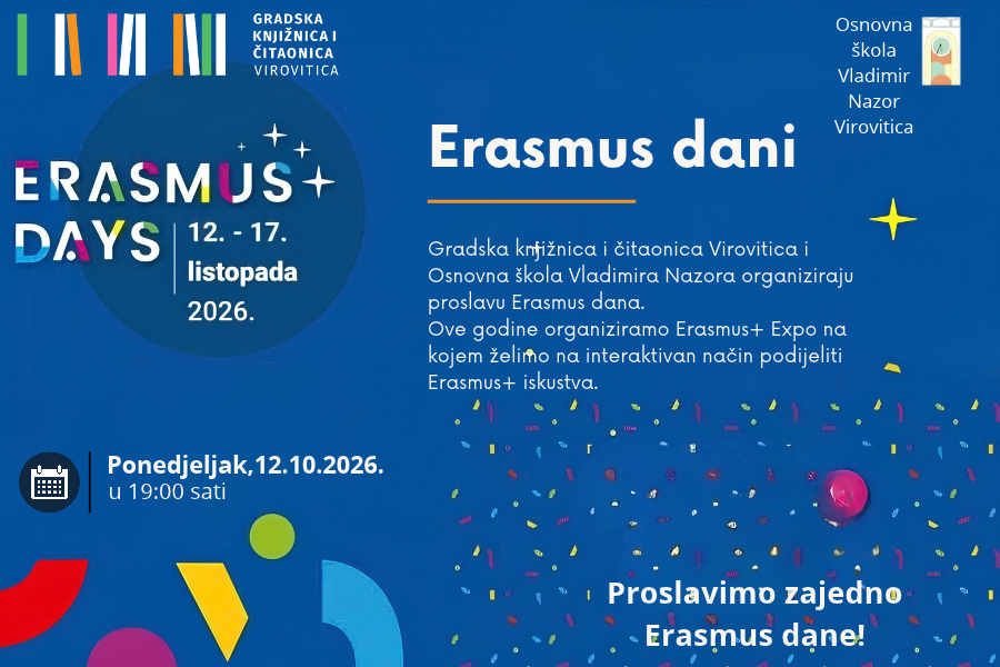 Erasmus dani – Ponedjeljak, 12. 10. u 19 sati
